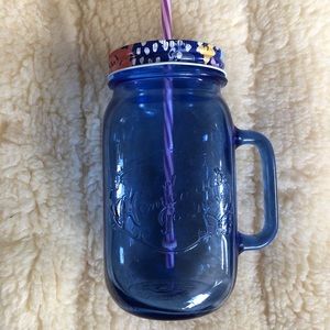 Jar Cup With Lid And Straw